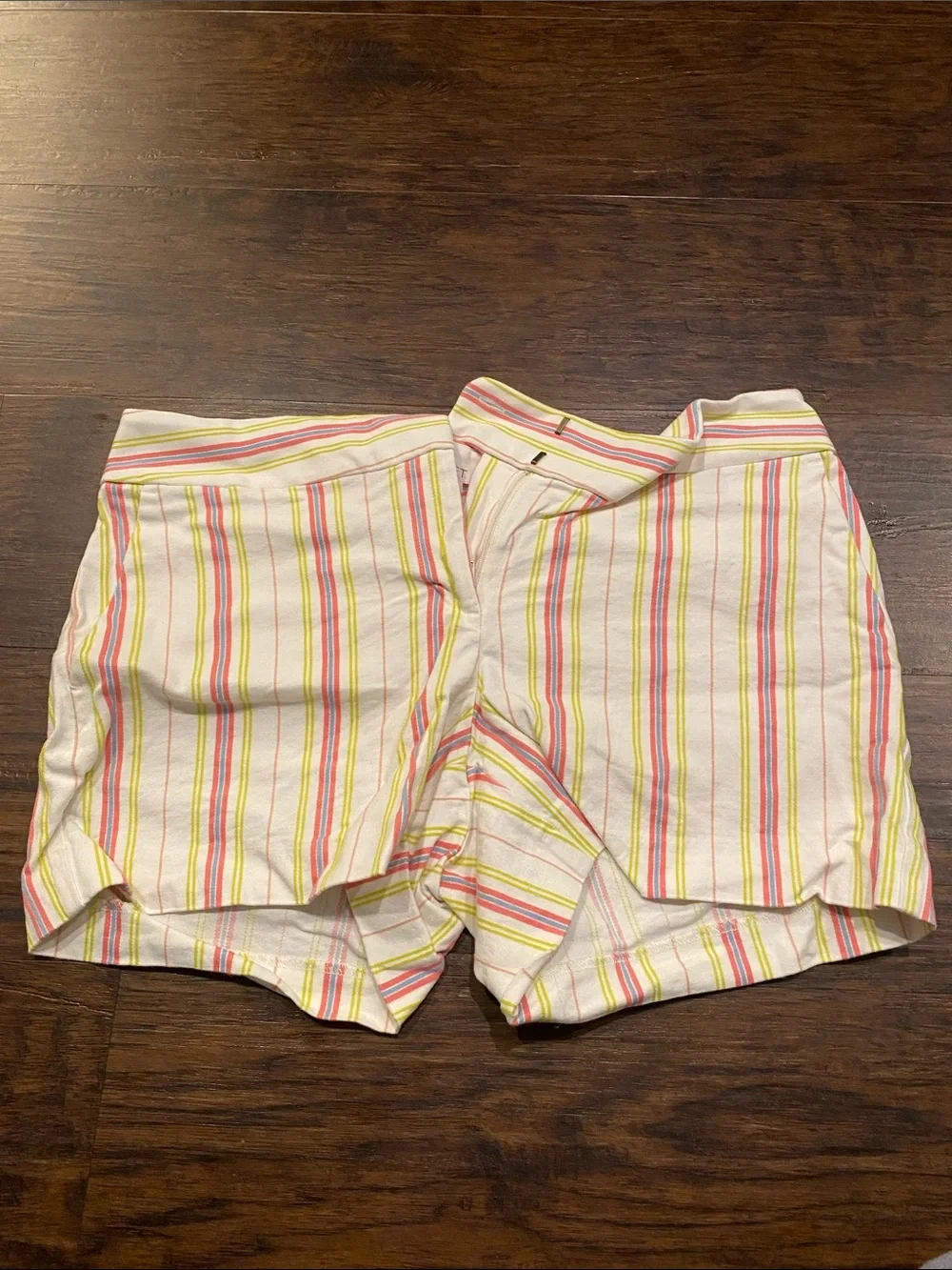 Women’s Striped Summer Shorts in White with bold Accents